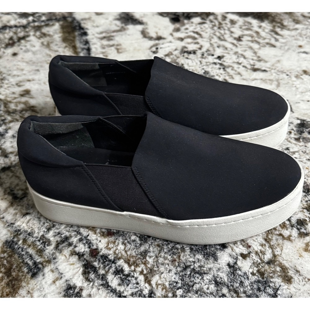 Vince Warren Black Neoprene Platform Slip On Sneakers Womens 6.5‎ EUR 36.5